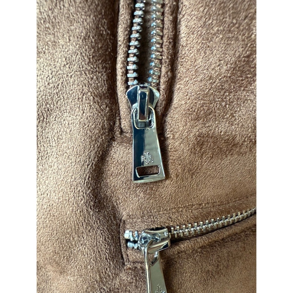 Lauren Ralph Lauren Brown Faux Shearling Jacket - Picture 9 of 10